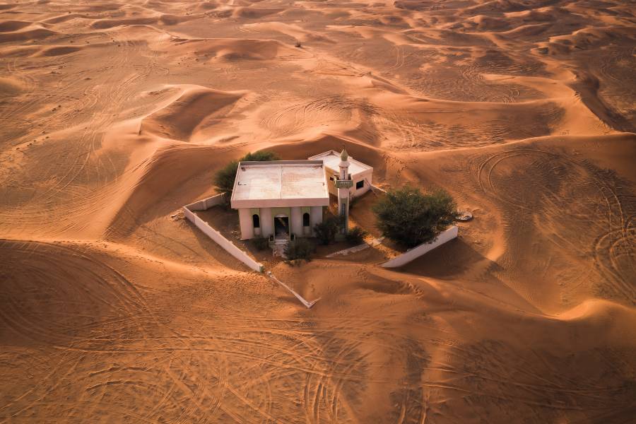 Al Madam Mosque UAE Buried Village Desert Sand Sharjah