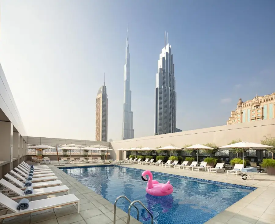 Rove Downtown Dubai Hotel with Burj Khalifa View